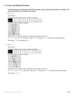 2-1 Power and Radical Functions - MOC-FV