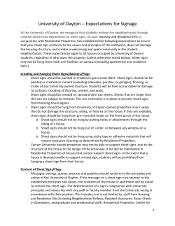University of Dayton &ndash; Expectations for Signage