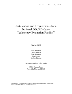 DDoS Test Facility - Information Sciences Institute