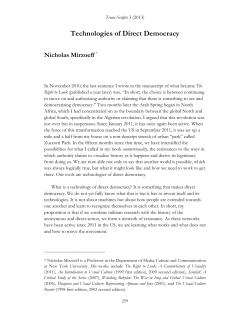 Technologies of Direct Democracy