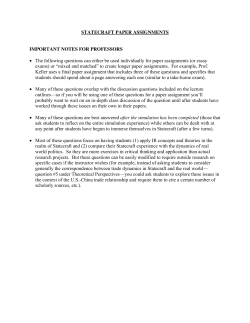 Paper assignments and essays