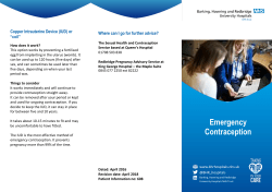 Emergency Contraception - Barking, Havering and Redbridge