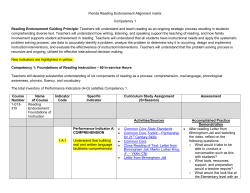 Florida Reading Endorsement Alignment matrix Competency 1