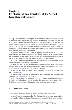 Fredholm Integral Equations of the Second Kind (General Kernel)