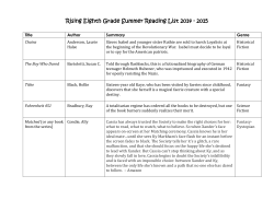 Rising Eighth Grade Summer Reading List 2014