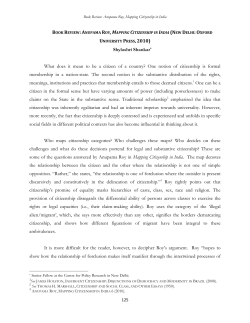 Book Review Anupama Roy Mapping Citizenship In India Shylashri