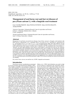 Management of seed borne root and foot rot diseases of pea (Pisum