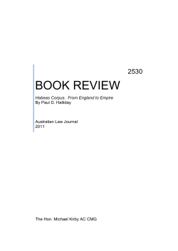 2530. Habeas Corpus. From England to Empire by Paul D. Halliday