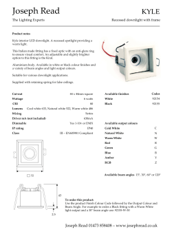 Kyle Spec sheet - Joseph Read | Lighting Experts