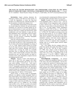 the rate of crater degradation and topographic evolution on the moon