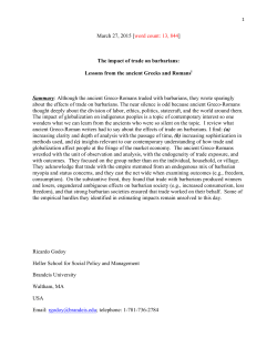 The impact of trade on barbarians - Heller School
