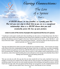 The Loss of a Spouse, Part 1 - Schuler
