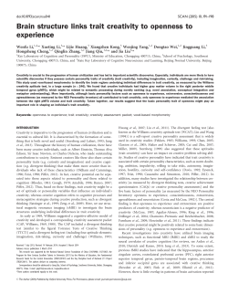 Brain structure links trait creativity to openness to