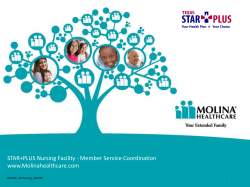 STAR+PLUS Nursing Facility - Member Service