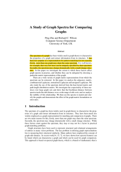 A Study of Graph Spectra for Comparing Graphs