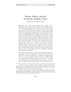 Posner, Hayek, and the Economic Analysis of Law
