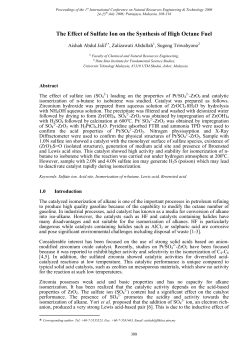 The Effect of Sulfate Ion on the Synthesis of High Octane Fuel