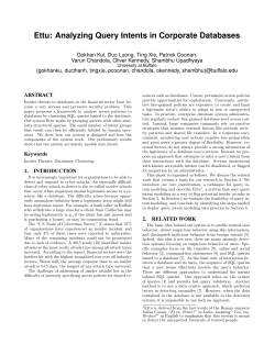 Ettu: Analyzing Query Intents in Corporate Databases
