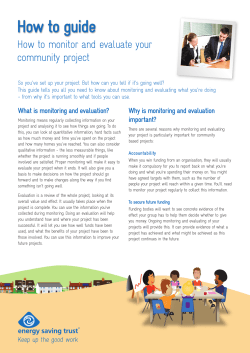 How to monitor and evaluate your community project