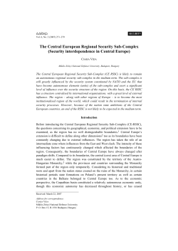 The Central European Regional Security Sub