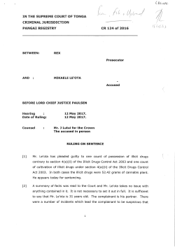 Rex v Mikaele Le`ota (Unreported, Supreme Court of Tonga, CR 124