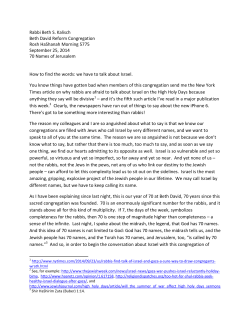 70 Names of Jerusalem - Beth David Reform Congregation