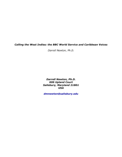 Calling the West Indies: the BBC World Service and Caribbean Voices