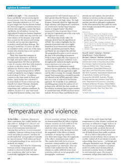 Temperature and violence - Goldman School of Public Policy
