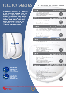 THE KX SERIES One family for all your detection needs