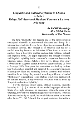 Linguistic and Cultural Hybridity in Chinua Achebe`s Things Fall