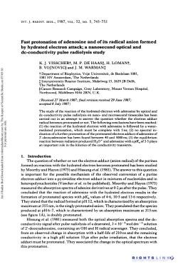 Fast Protonation of Adenosine and of Its Radical Anion Formed by
