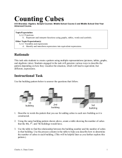 Counting Cubes - Charles A. Dana Center
