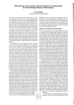 Social Capital and Citizenship at the Eveleigh Railway Workshops