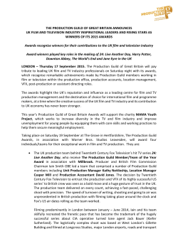 Read the press release here. - Production Guild Awards 2016