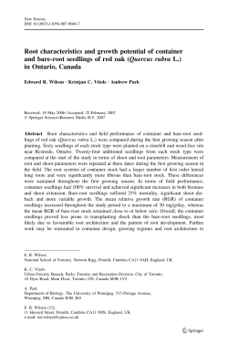 Root characteristics and growth potential of container and bare