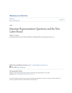 Intrastate Representation Questions and the War Labor Board