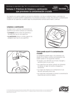Semana 3: Prácticas de limpieza y sanitización que previenen la