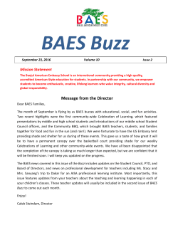 BAES Buzz Sep. 23, 2016 - Banjul American Embassy School