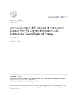 America`s Longest Held Prisoner of War: Lessons Learned from the