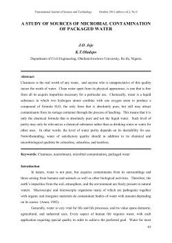 a study of sources of microbial contamination of packaged water