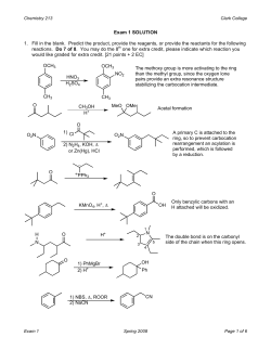 Exam 1 SOLUTION 1. Fill in the blank. Predict the product, provide