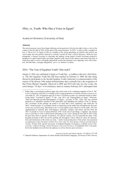 Sisi_vs_Youth: Who Has a Voice in Egypt?