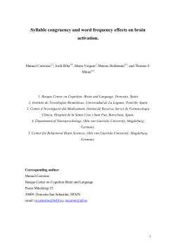 Syllable congruency and word frequency effects on brain