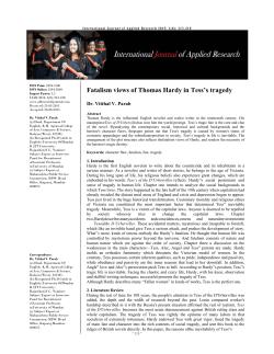 Fatalism views of Thomas Hardy in Tess`s tragedy