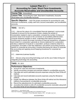 Lesson Plan &ndash; Introduction to Accounting &ndash; Part 1