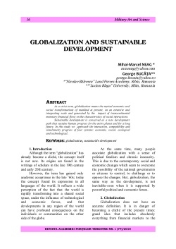 GLOBALIZATION AND SUSTAINABLE DEVELOPMENT