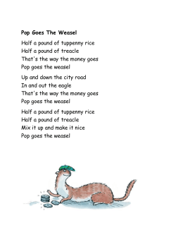 Pop Goes The Weasel Half a pound of tuppenny rice Half a pound of