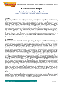 A Study on Prosody Analysis