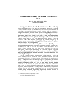 Combining Syntactic Frames and Semantic Roles to Acquire Verbs