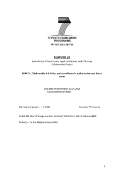 D4.4 Ethics and surveillance in authoritarian and liberal states